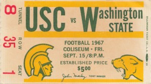 1967_College_Football_USC vs. Washington State_Los Angeles Coliseum_College Football Art